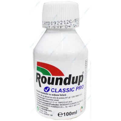 RoundUp Classic Pro 100 ml, erbicid total neselectiv sistemic pe baza de Glifosat