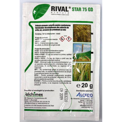 Rival Star 20 gr, erbicid postemergent selectiv sistemic cereale, Alchimex, buruieni cu frunza lata din culturile de grau, orz, orzoaica, ovaz, secara, triticale