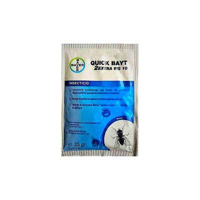 Quick Bayt 2ExtraWG10 25 gr, insecticid pentru combaterea mustelor, Bayer, 2 substante active