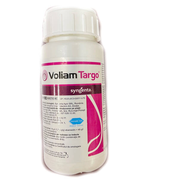 Voliam Targo 100 ml, insecticid acaricid sistemic, Syngenta, rezistent la spalare (mar, par, pepene, tomate, vinete, ardei, castraveti, dovlecei, fasole, capsun)