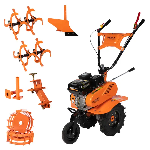 Motocultor 7 CP, Detoolz, 212cc + plug + adaptor +roti metalice