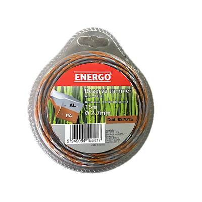 Fir trimmer Alu-Teh 2,7 mm, 15 m, patrat, Energo