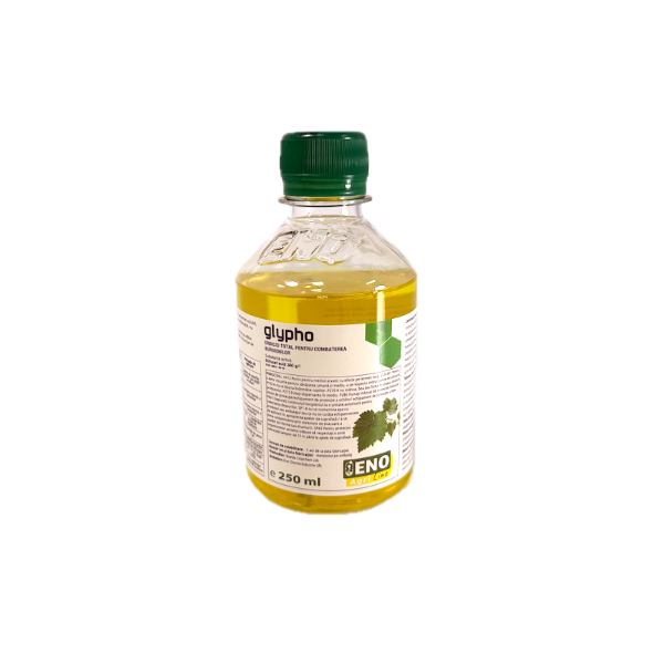 Glypho 250 ml, erbicid total sistemic, post emergent, neselectiv, glifosat (buruieni monocotiledonate si dicotiledonate, anuale si perene)