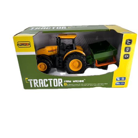 Jucarie tractor cu remorca, sunet si lumina